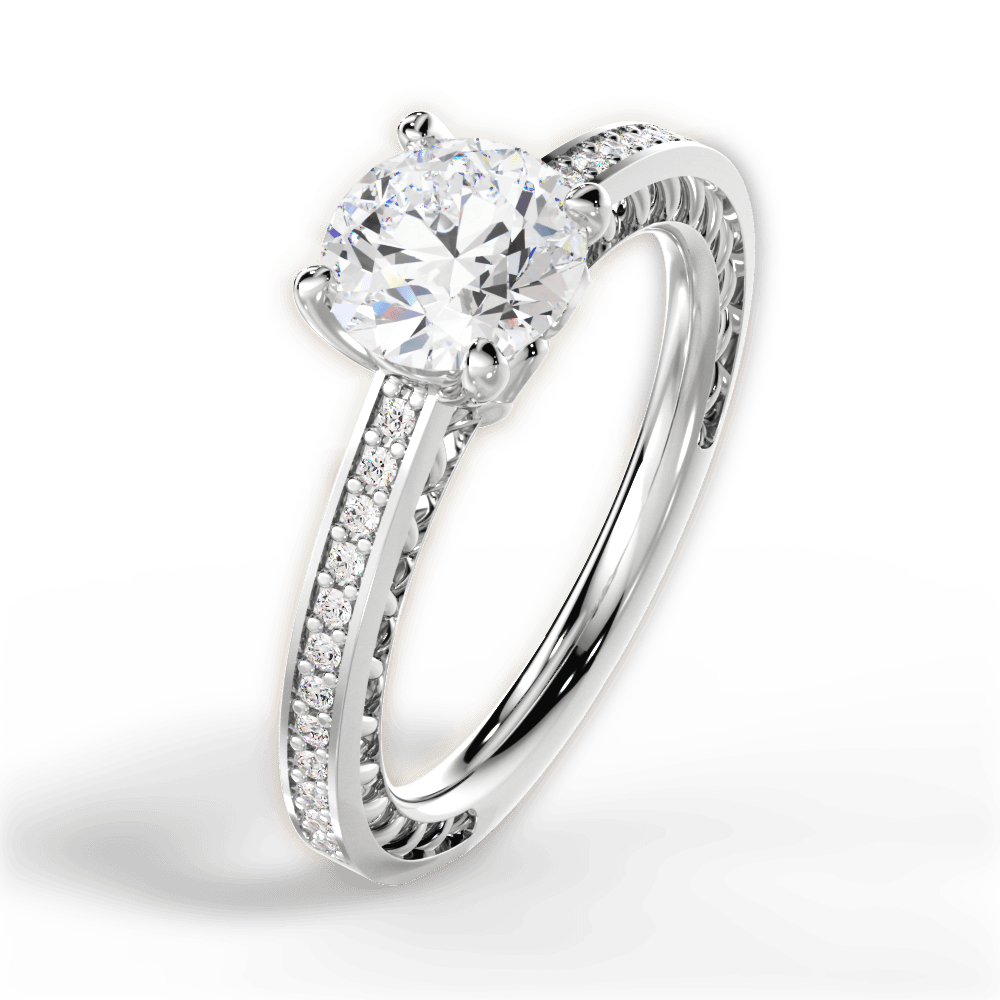 14kt White Gold/18kt White Gold/Platinum/round/side