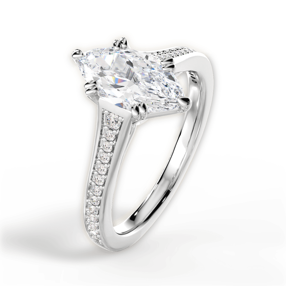 14kt White Gold/18kt White Gold/Platinum/marquise/side