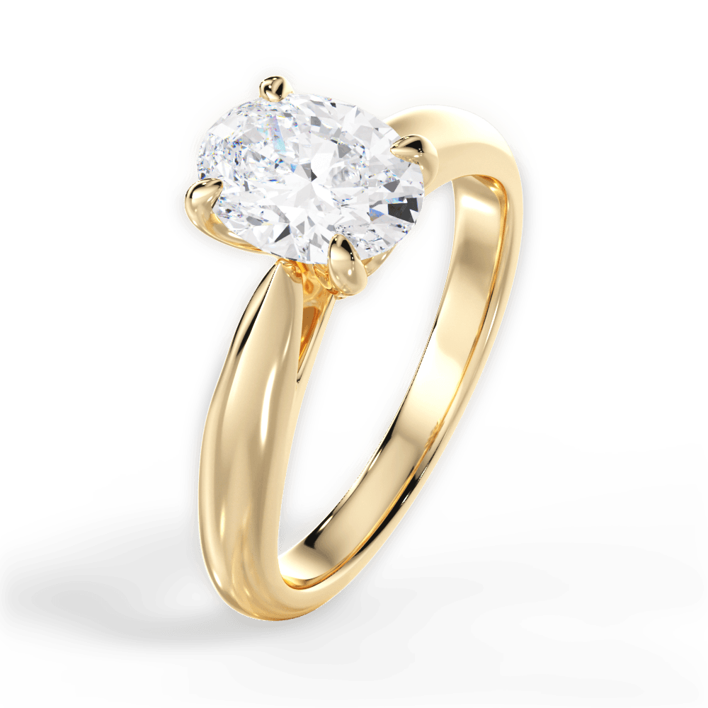 14kt Yellow Gold/18kt Yellow Gold/oval/side