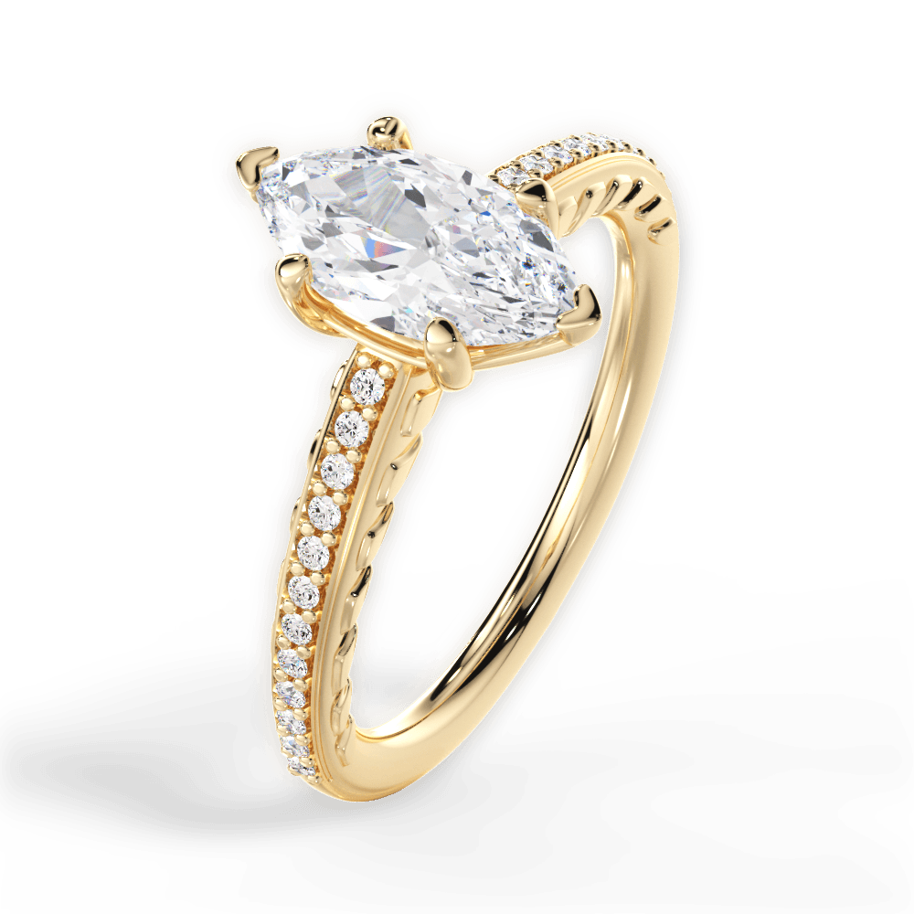 14kt Yellow Gold/18kt Yellow Gold/marquise/side