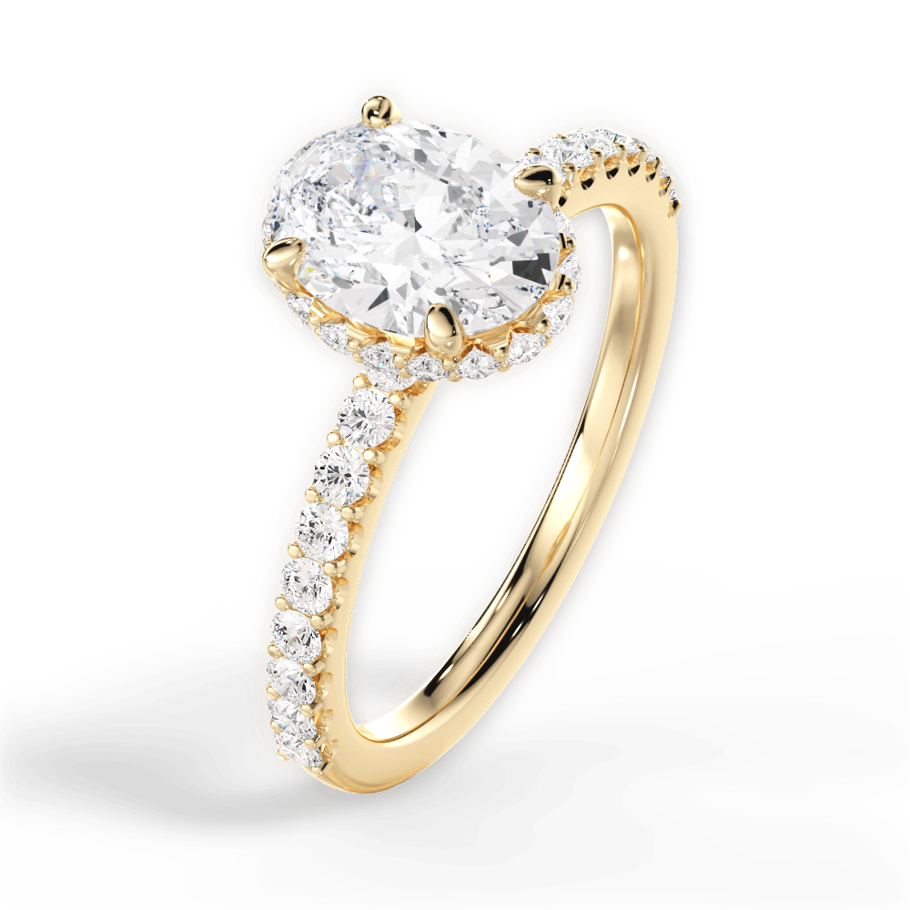 14kt Yellow Gold/18kt Yellow Gold/oval/side