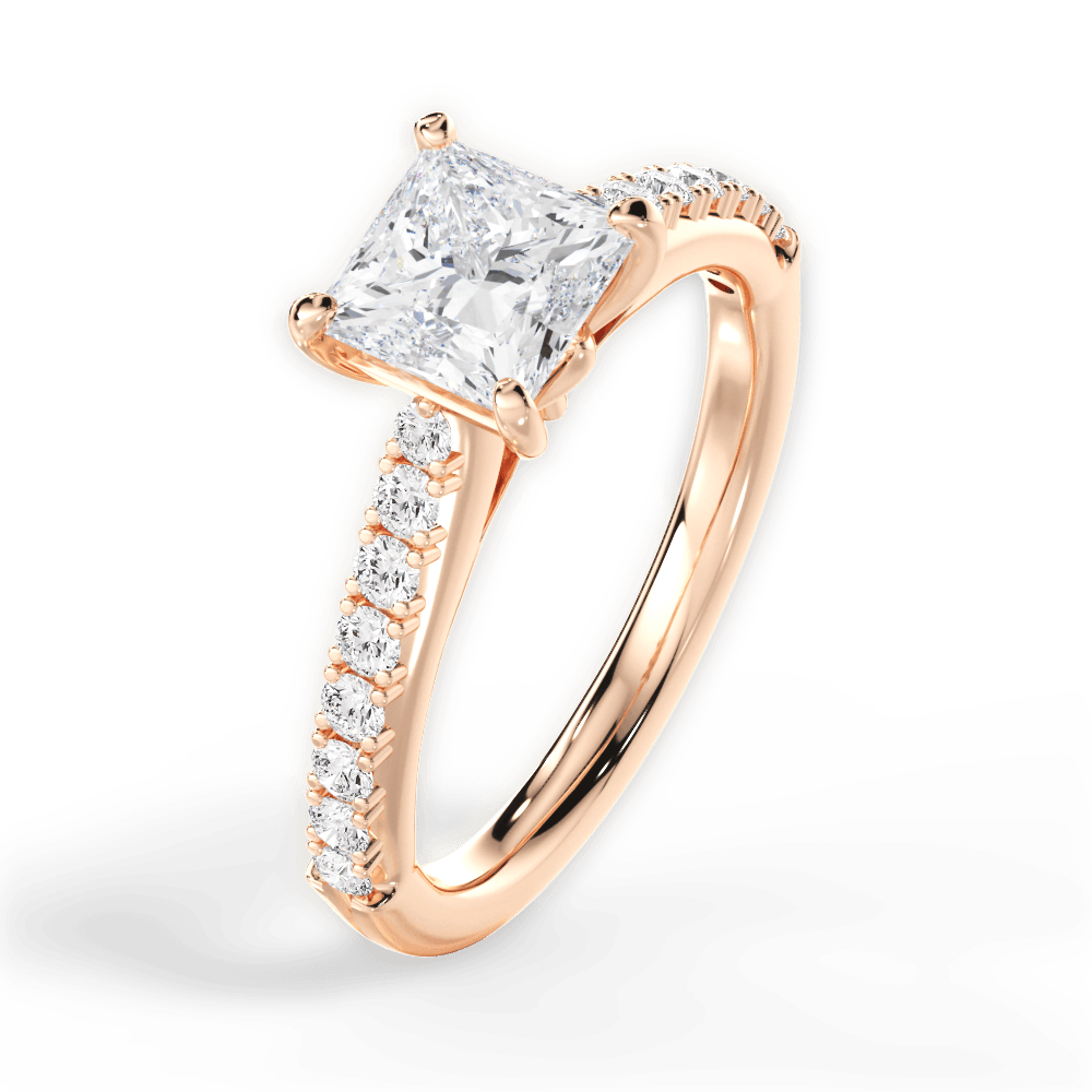 14kt Rose Gold/18kt Rose Gold/princess/side