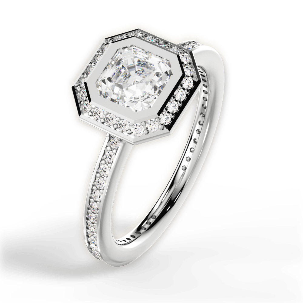 14kt White Gold/18kt White Gold/Platinum/asscher/side