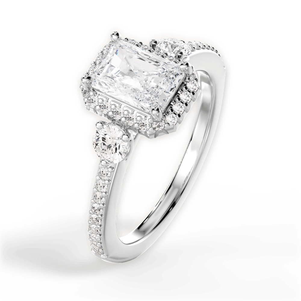 14kt White Gold/18kt White Gold/Platinum/radiant/side