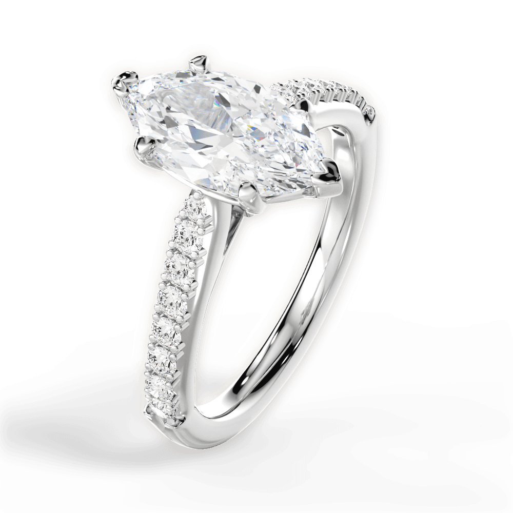 14kt White Gold/18kt White Gold/Platinum/marquise/side