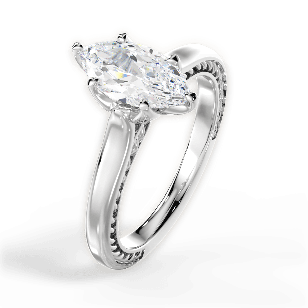 14kt White Gold/18kt White Gold/Platinum/marquise/side