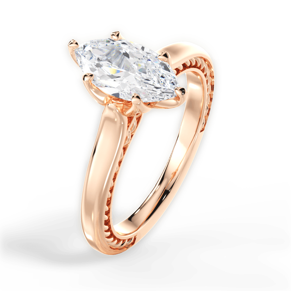 14kt Rose Gold/18kt Rose Gold/marquise/side