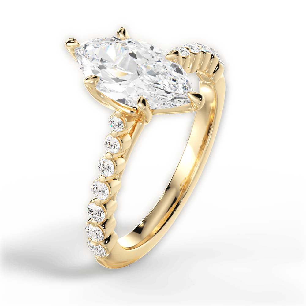 14kt Yellow Gold/18kt Yellow Gold/marquise/side