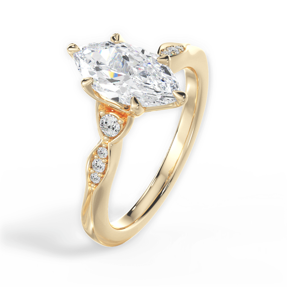 14kt Yellow Gold/18kt Yellow Gold/marquise/side