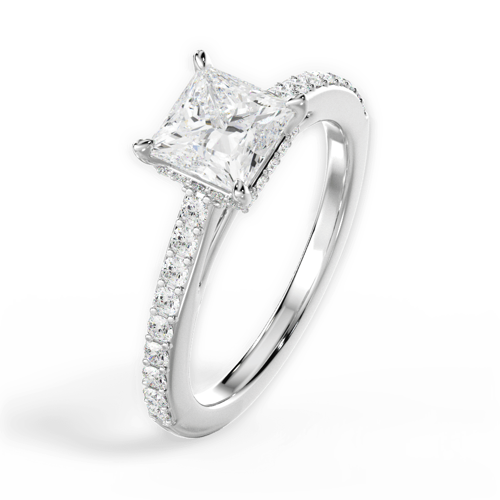 14kt White Gold/18kt White Gold/Platinum/princess/side