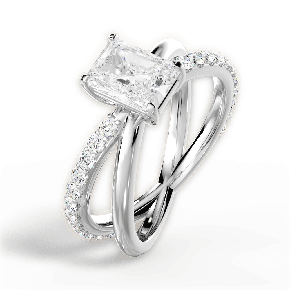 14kt White Gold/18kt White Gold/Platinum/radiant/side