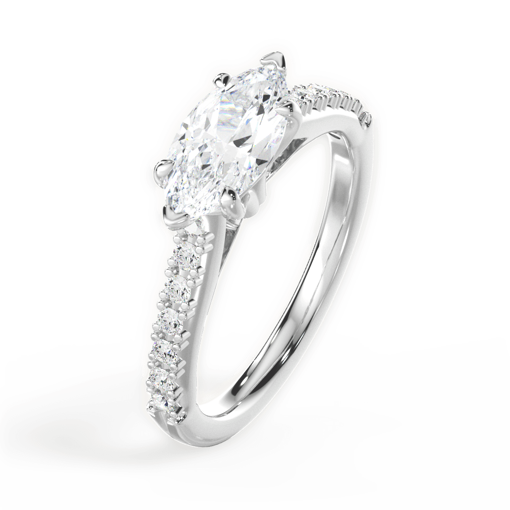 14kt White Gold/18kt White Gold/Platinum/marquise/side