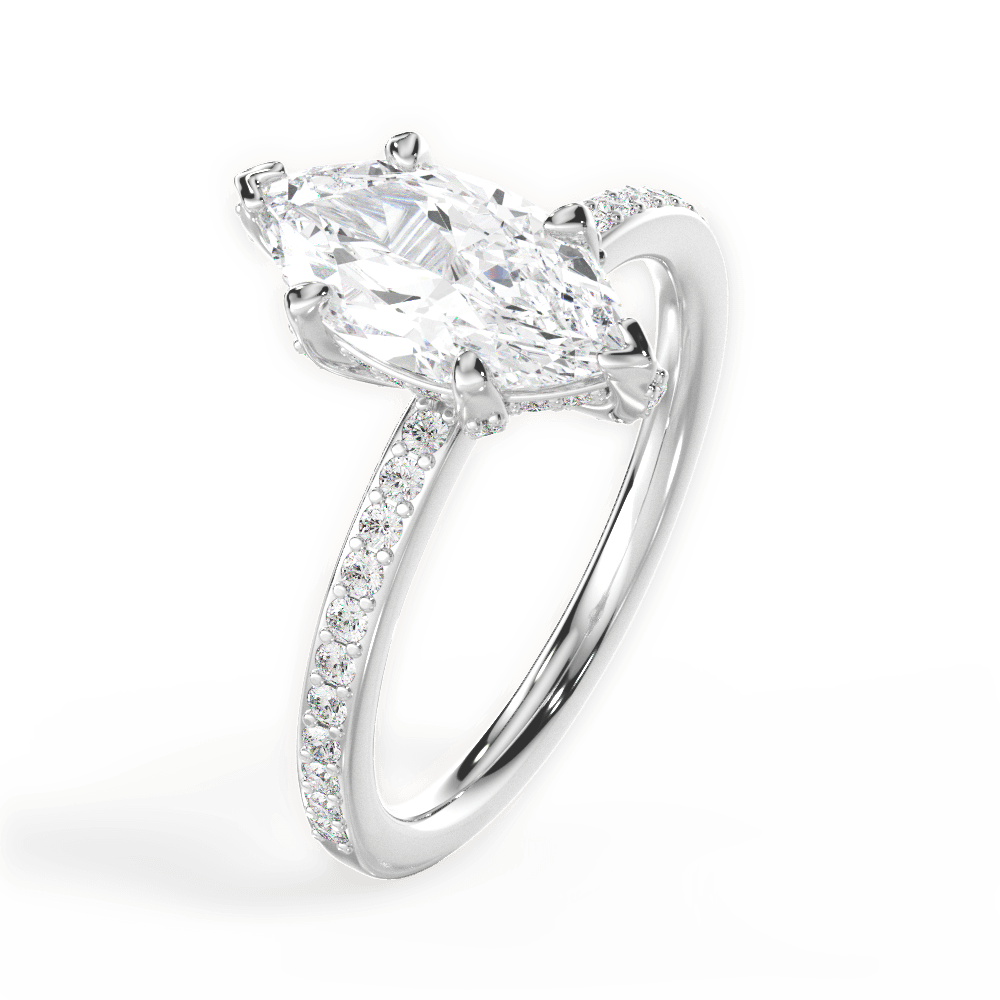 14kt White Gold/18kt White Gold/Platinum/marquise/side