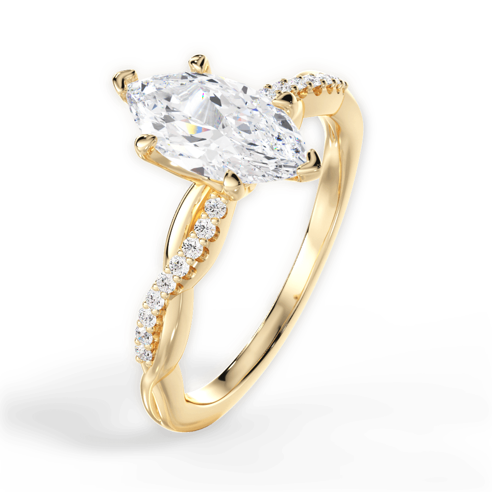 14kt Yellow Gold/18kt Yellow Gold/marquise/side