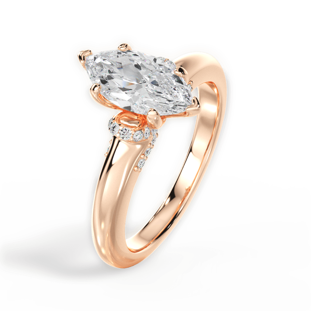 14kt Rose Gold/18kt Rose Gold/marquise/side