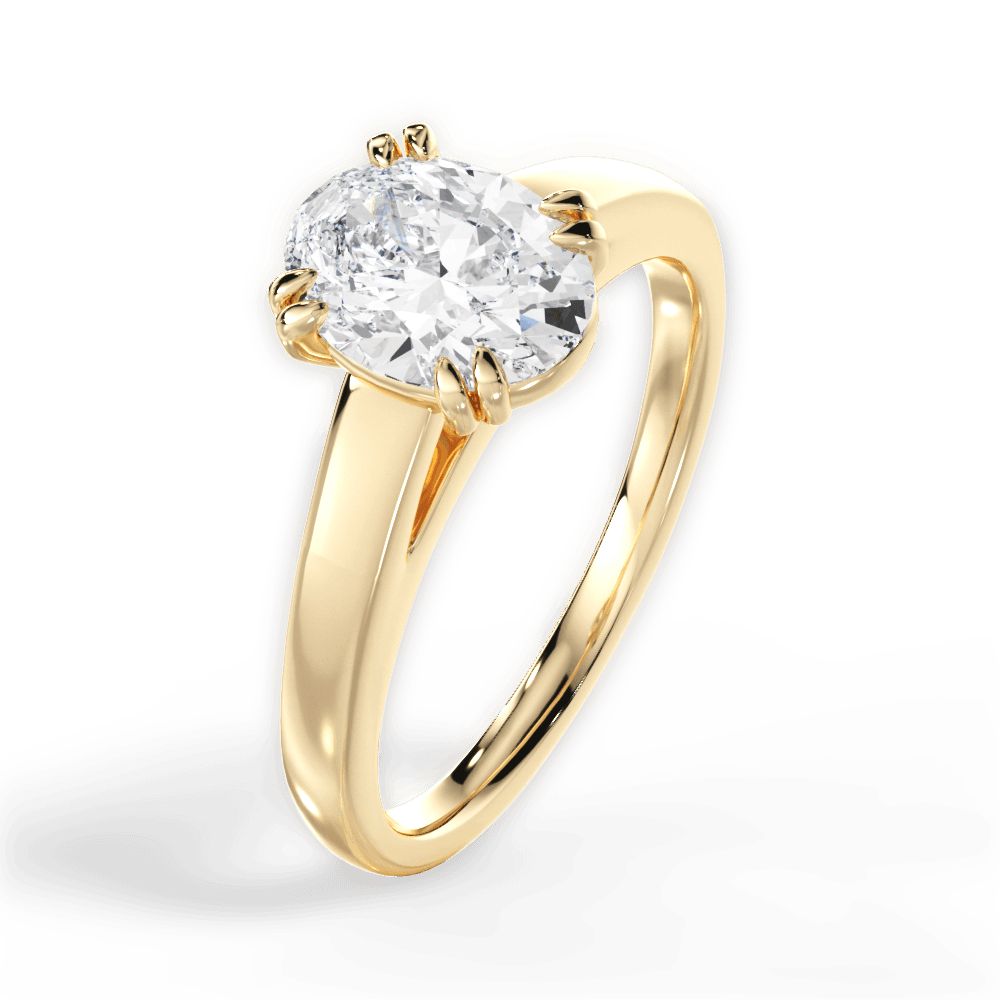 14kt Yellow Gold/18kt Yellow Gold/oval/side