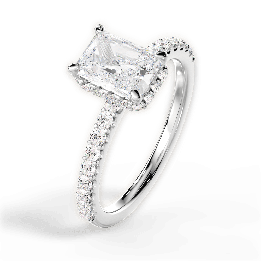 14kt White Gold/18kt White Gold/Platinum/radiant/side