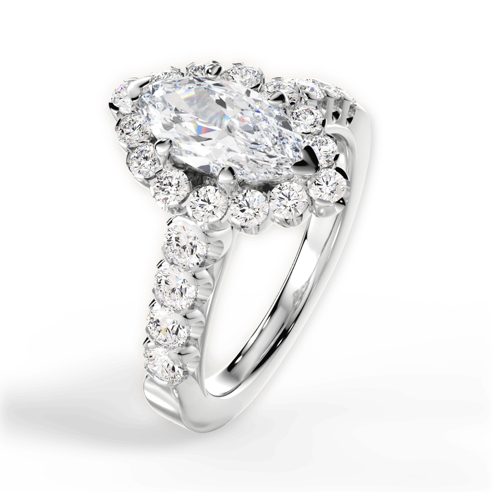 14kt White Gold/18kt White Gold/Platinum/marquise/side