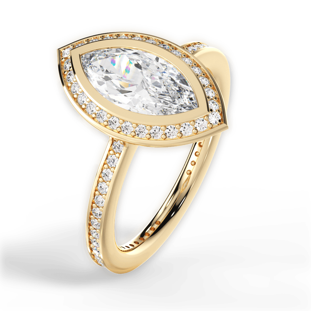 14kt Yellow Gold/18kt Yellow Gold/marquise/side