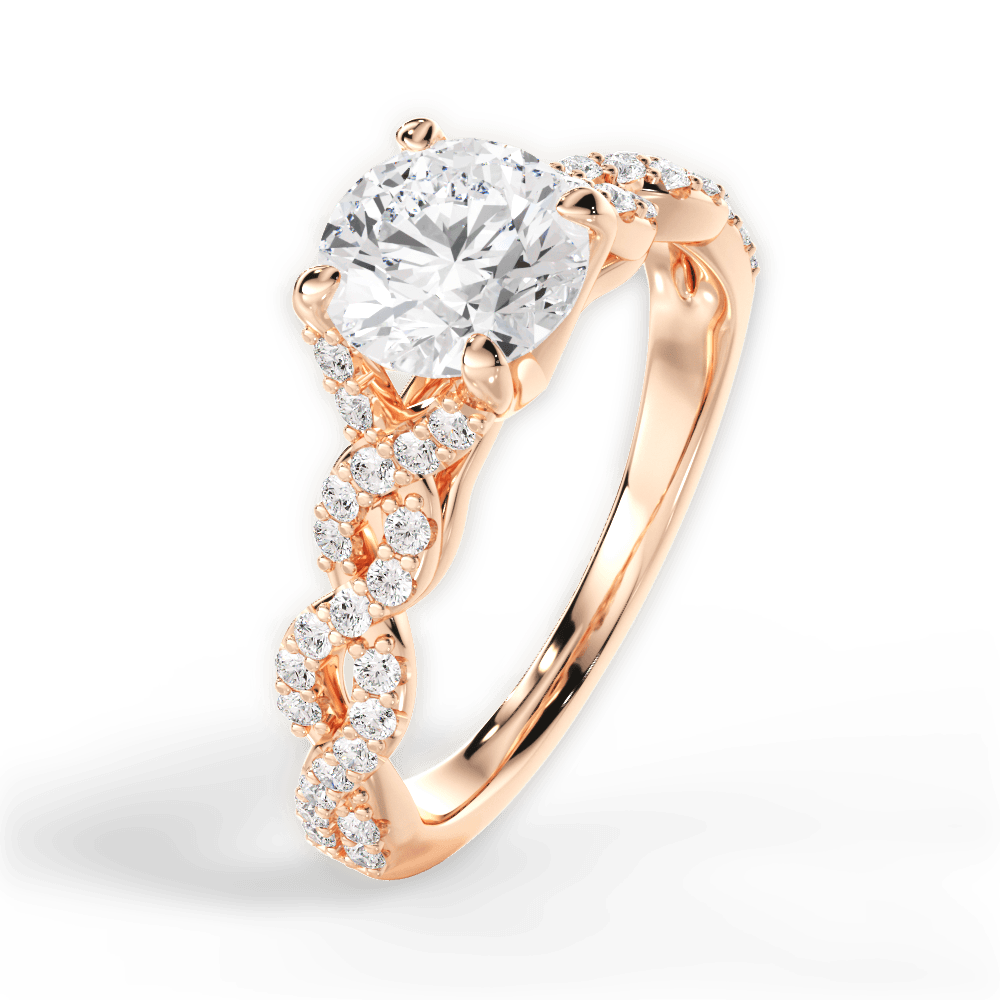 14kt Rose Gold/18kt Rose Gold/round/side