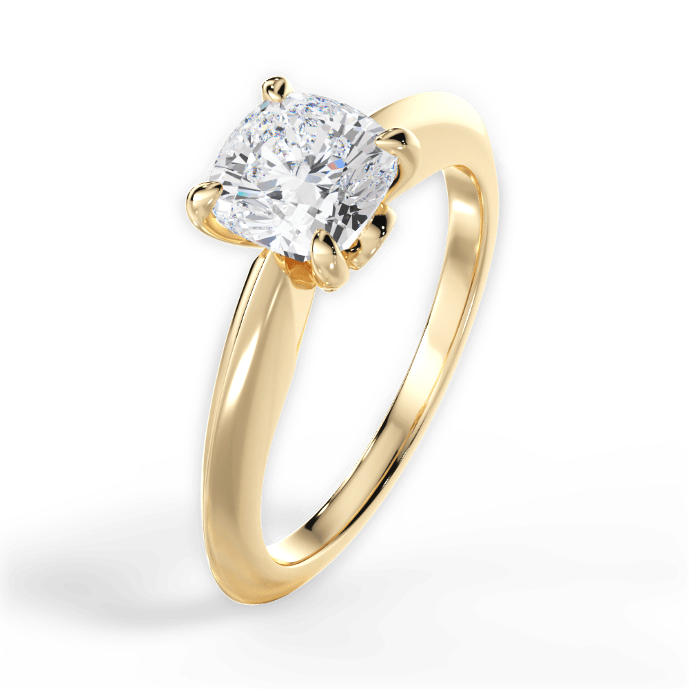 14kt Yellow Gold/18kt Yellow Gold/cushion/side