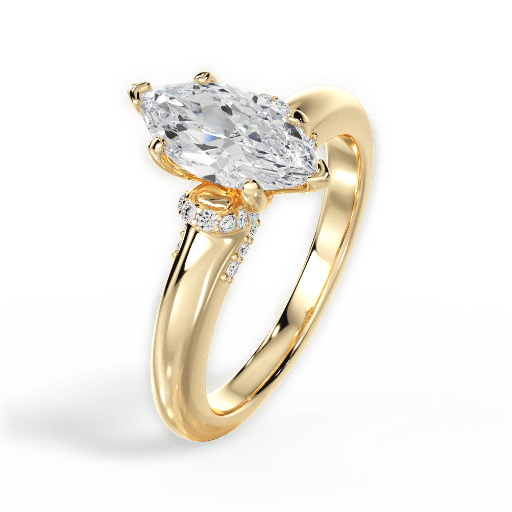 14kt Yellow Gold/18kt Yellow Gold/marquise/side