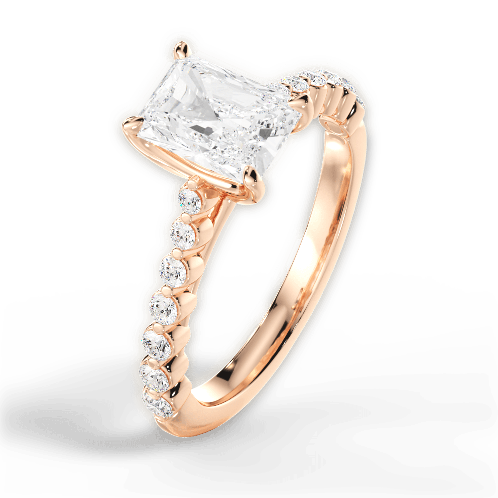 14kt Rose Gold/18kt Rose Gold/radiant/side