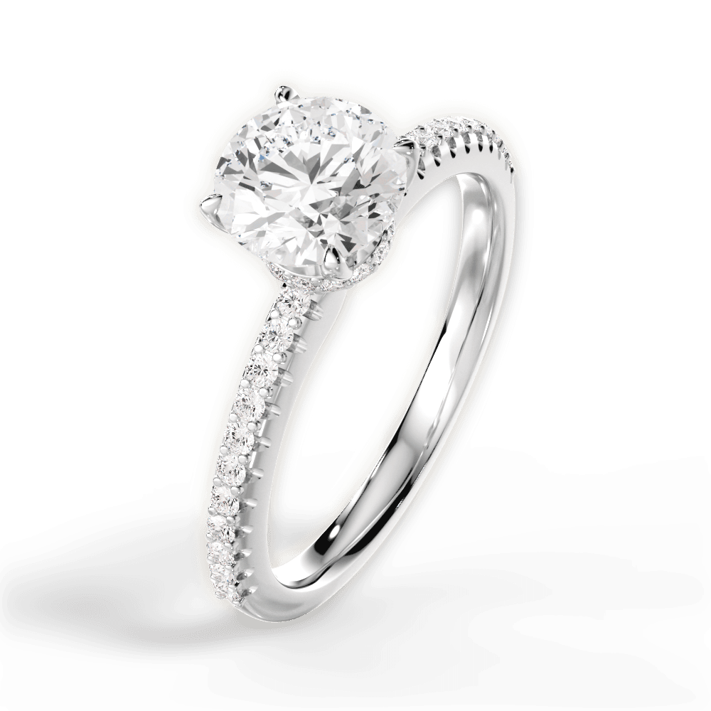 14kt White Gold/18kt White Gold/Platinum/round/side