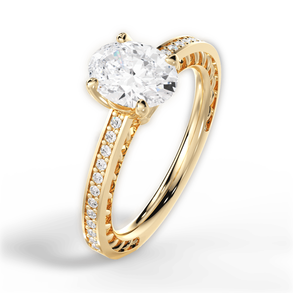 14kt Yellow Gold/18kt Yellow Gold/oval/side