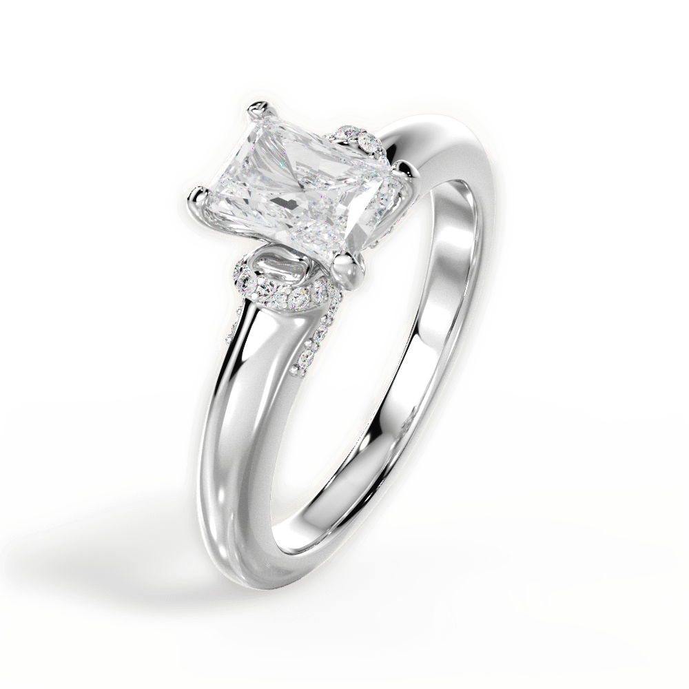 14kt White Gold/18kt White Gold/Platinum/radiant/side