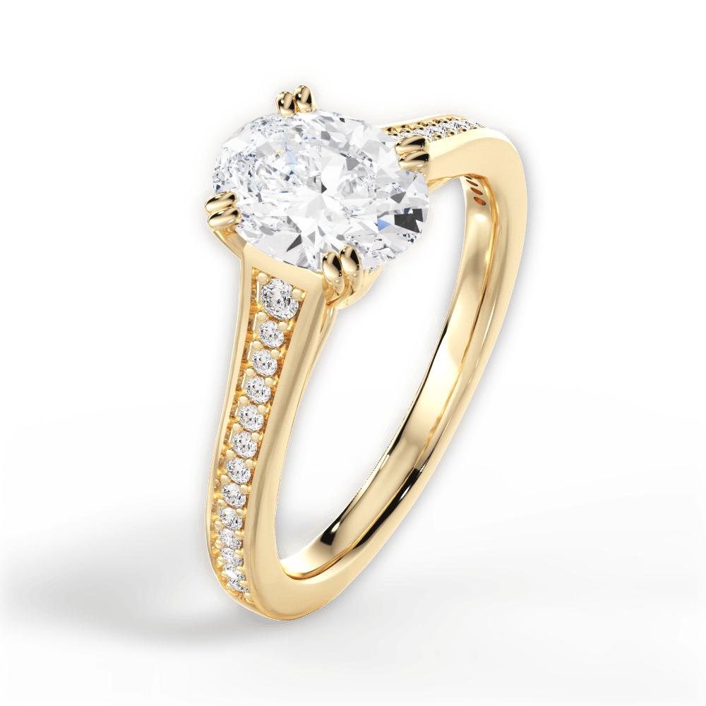 14kt Yellow Gold/18kt Yellow Gold/oval/side