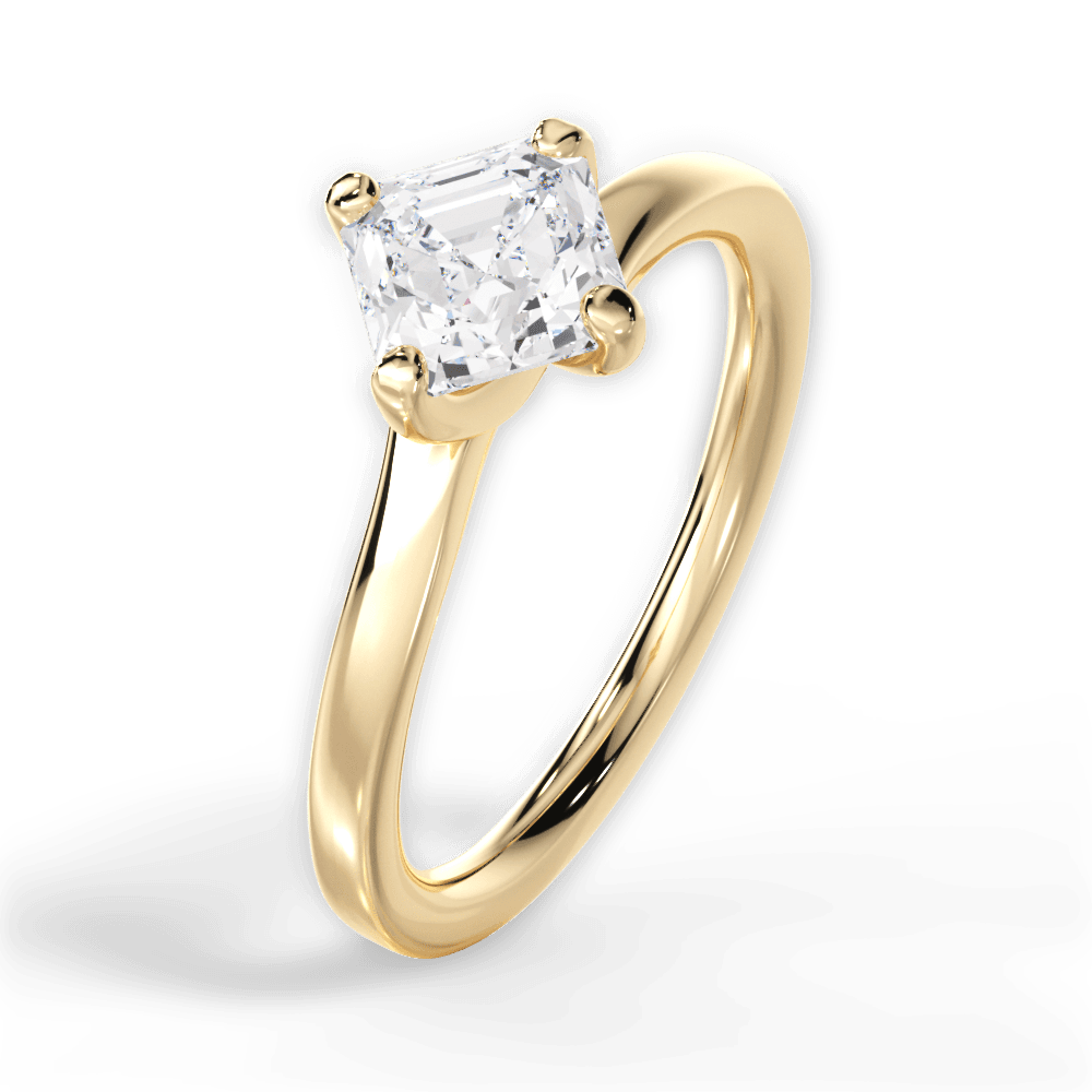 14kt Yellow Gold/18kt Yellow Gold/asscher/side