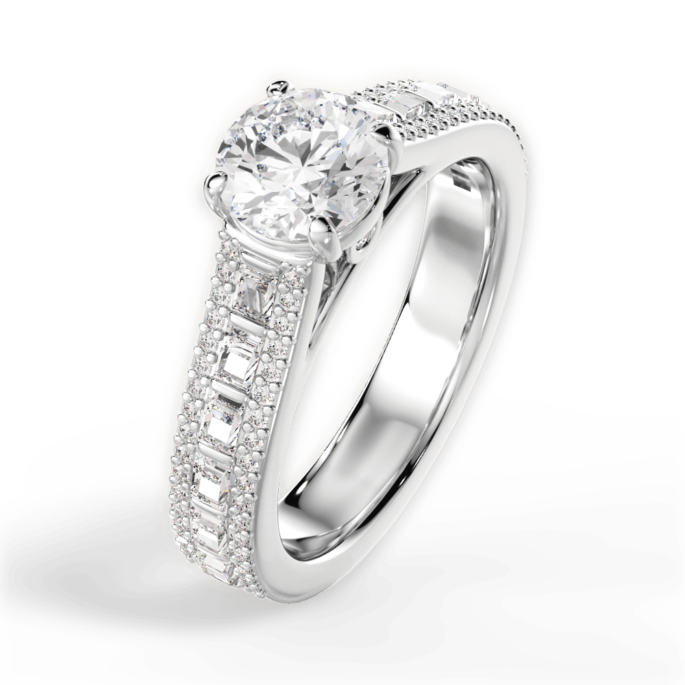 14kt White Gold/18kt White Gold/Platinum/round/side