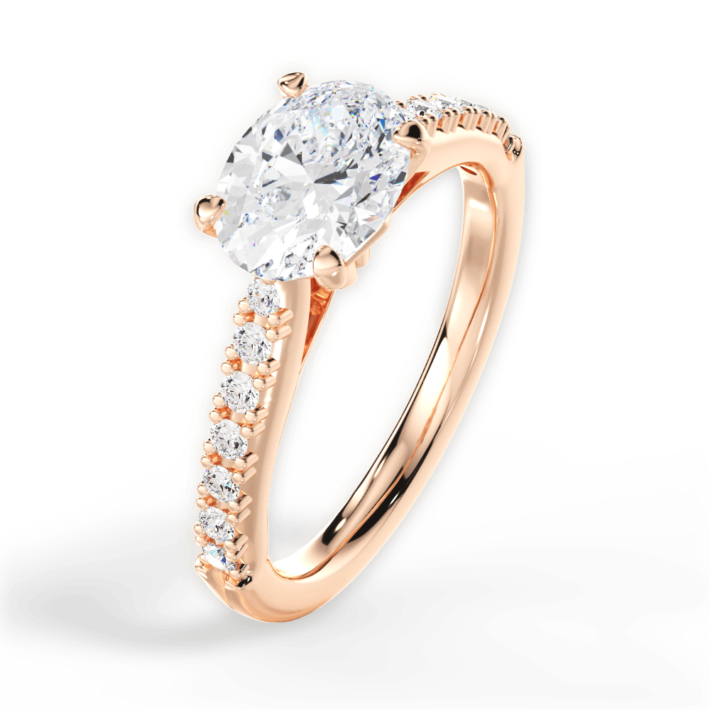 14kt Rose Gold/18kt Rose Gold/oval/side