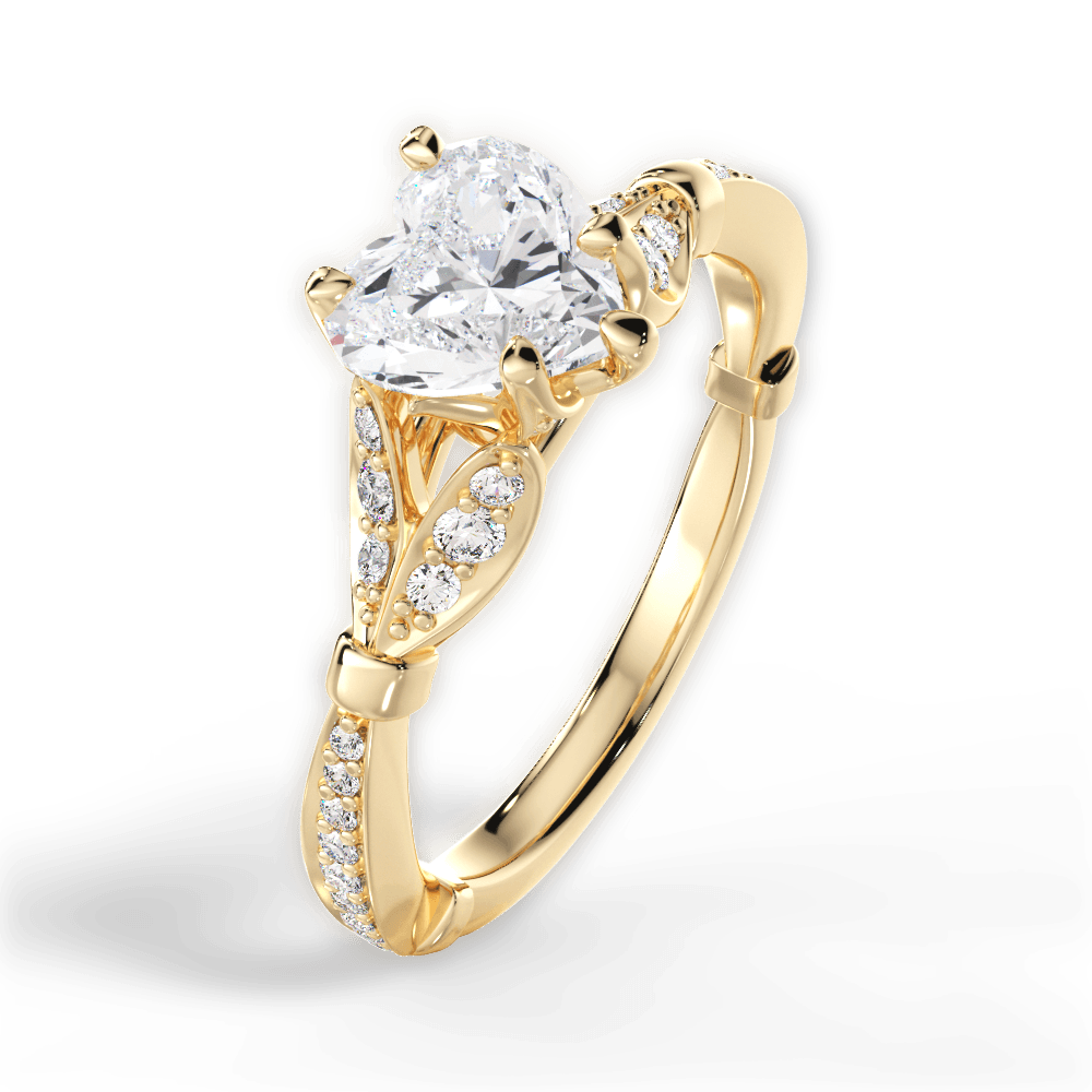 14kt Yellow Gold/18kt Yellow Gold/heart/side