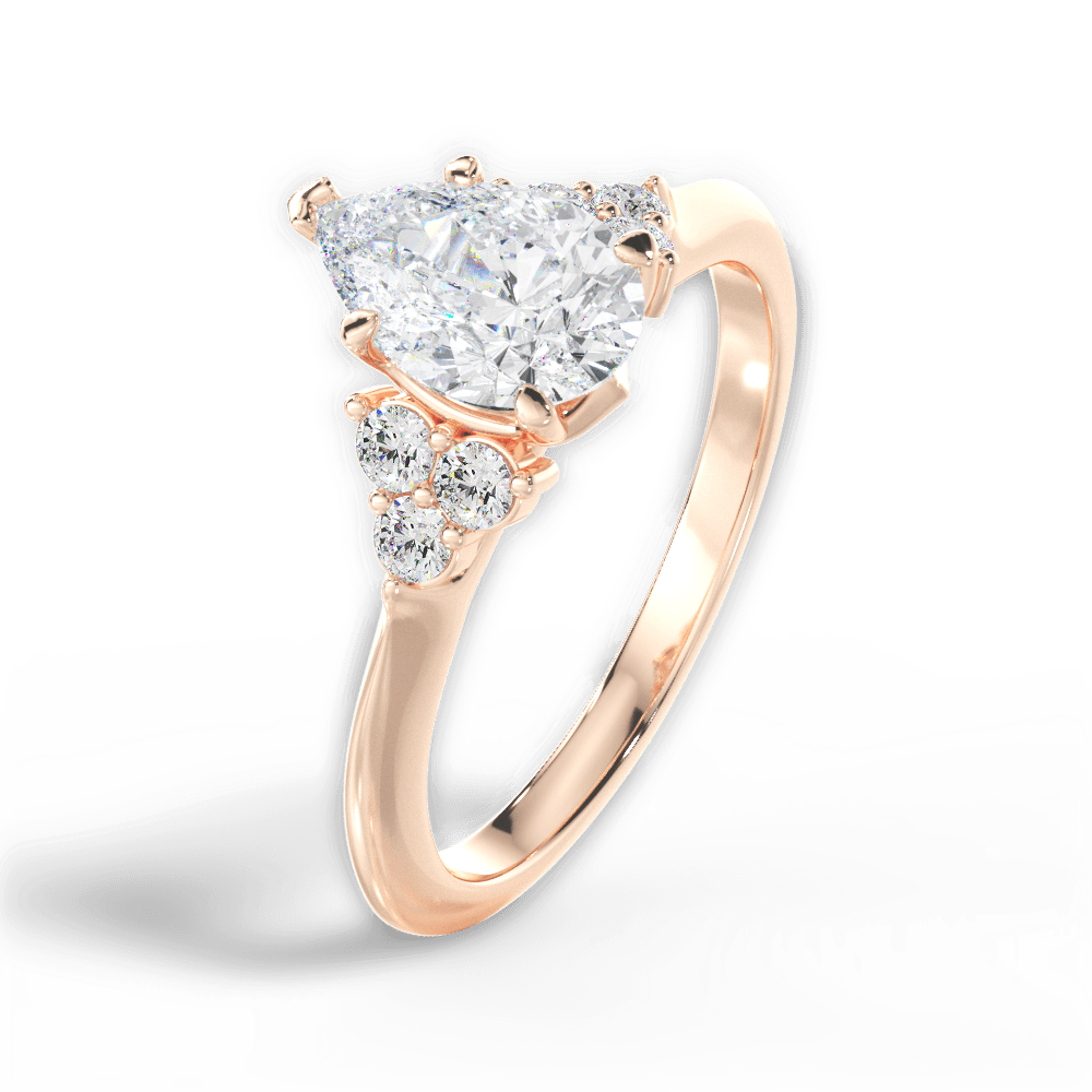 14kt Rose Gold/18kt Rose Gold/pear/side