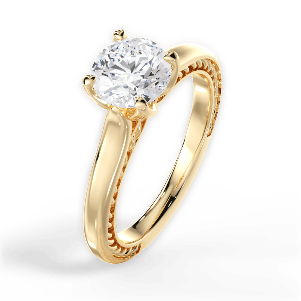 14kt Yellow Gold/18kt Yellow Gold/round/side