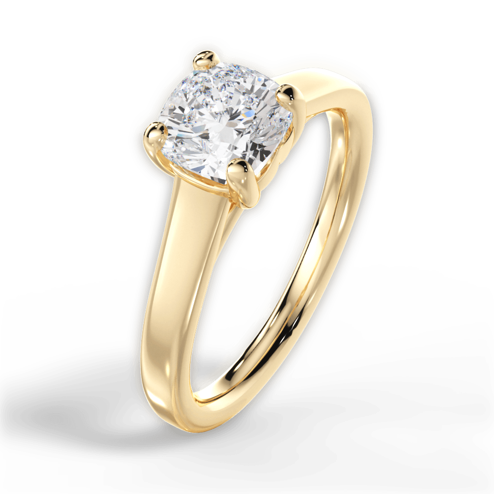 14kt Yellow Gold/18kt Yellow Gold/cushion/side