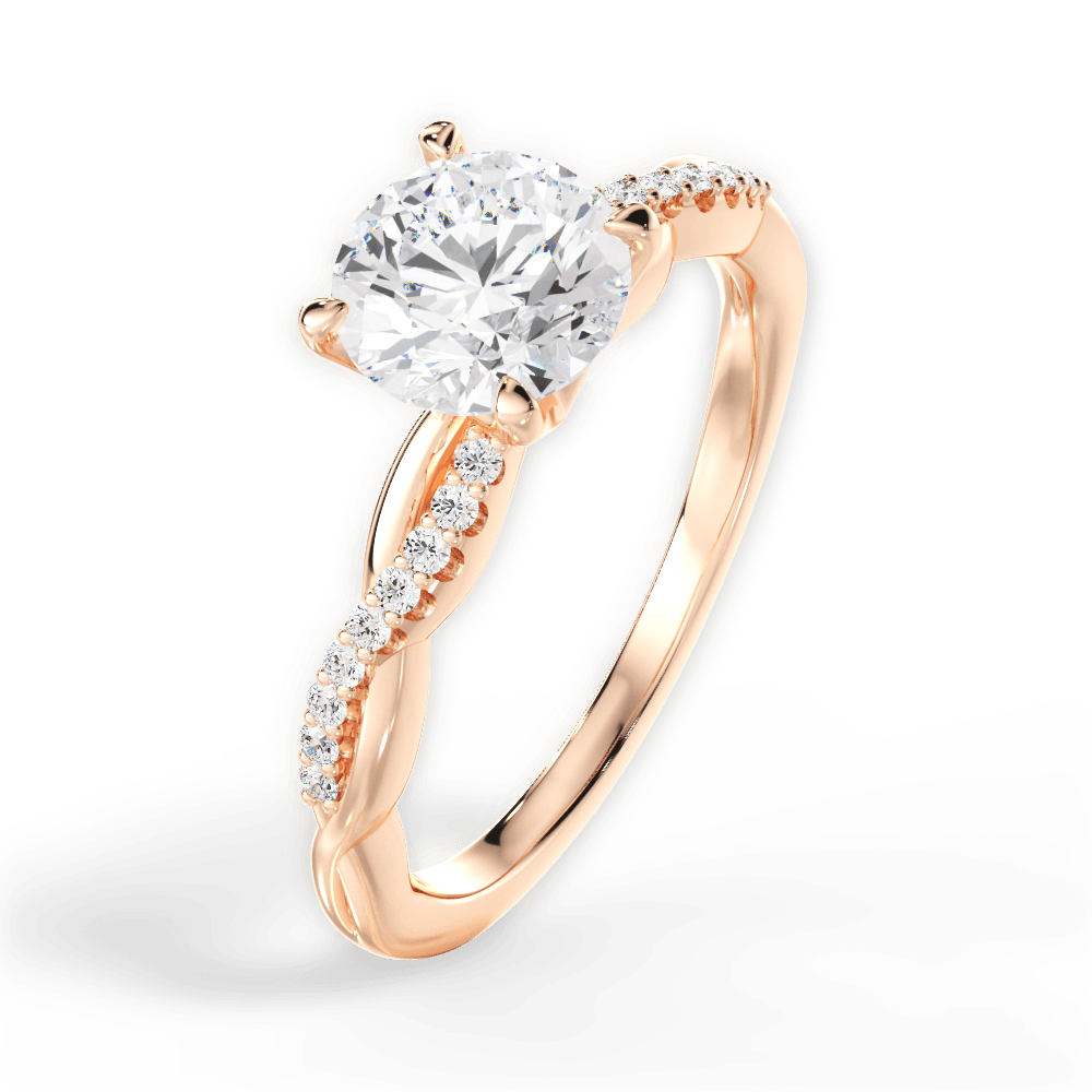 14kt Rose Gold/18kt Rose Gold/round/side