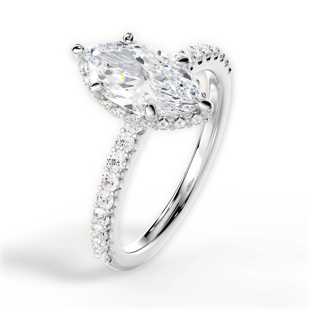 14kt White Gold/18kt White Gold/Platinum/marquise/side