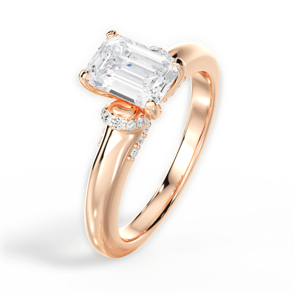 14kt Rose Gold/18kt Rose Gold/emerald/side