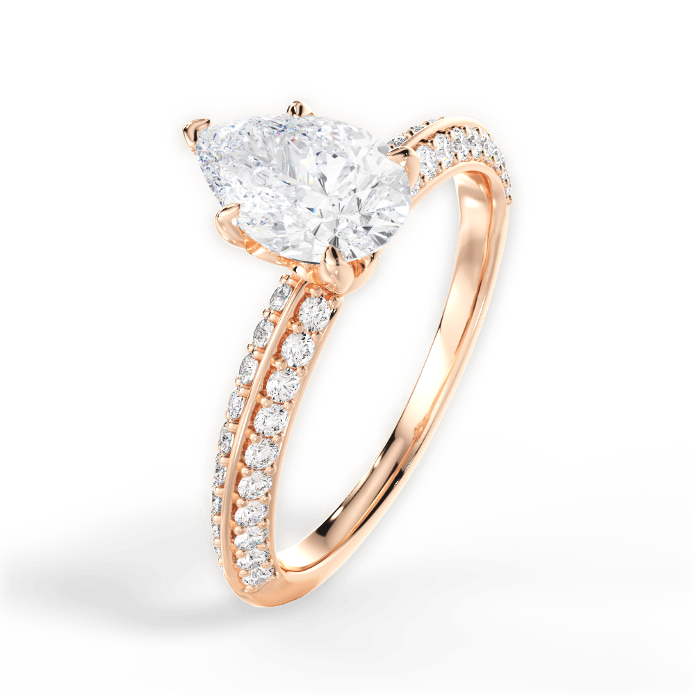 14kt Rose Gold/18kt Rose Gold/pear/side