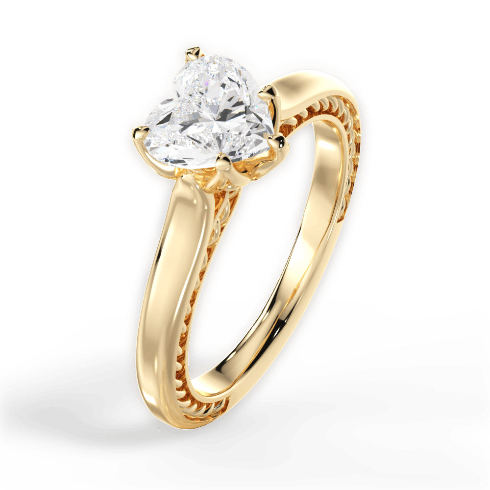 14kt Yellow Gold/18kt Yellow Gold/heart/side