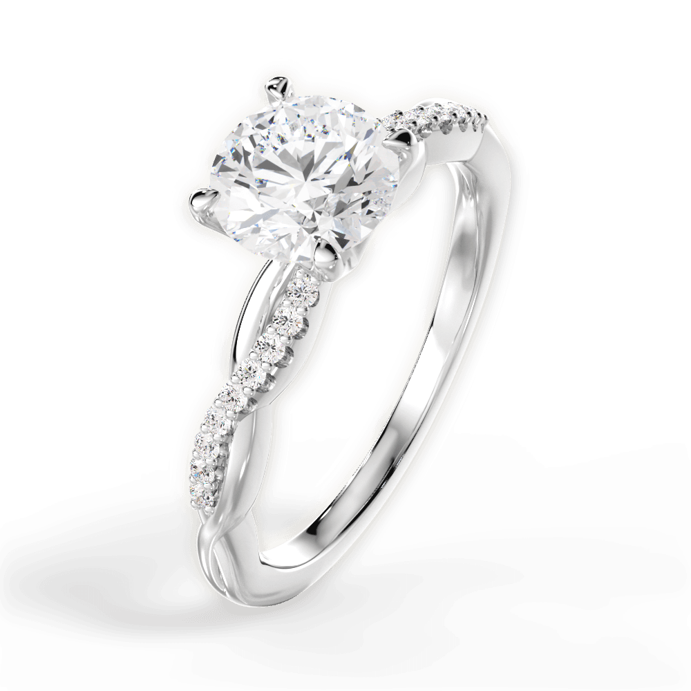 14kt White Gold/18kt White Gold/Platinum/round/side