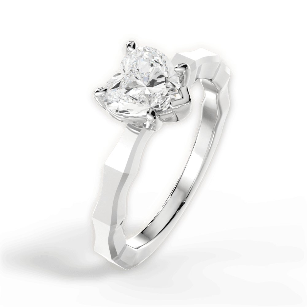 14kt White Gold/18kt White Gold/Platinum/heart/side