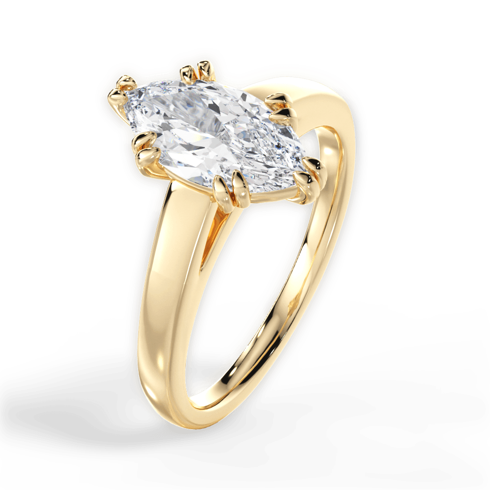 14kt Yellow Gold/18kt Yellow Gold/marquise/side