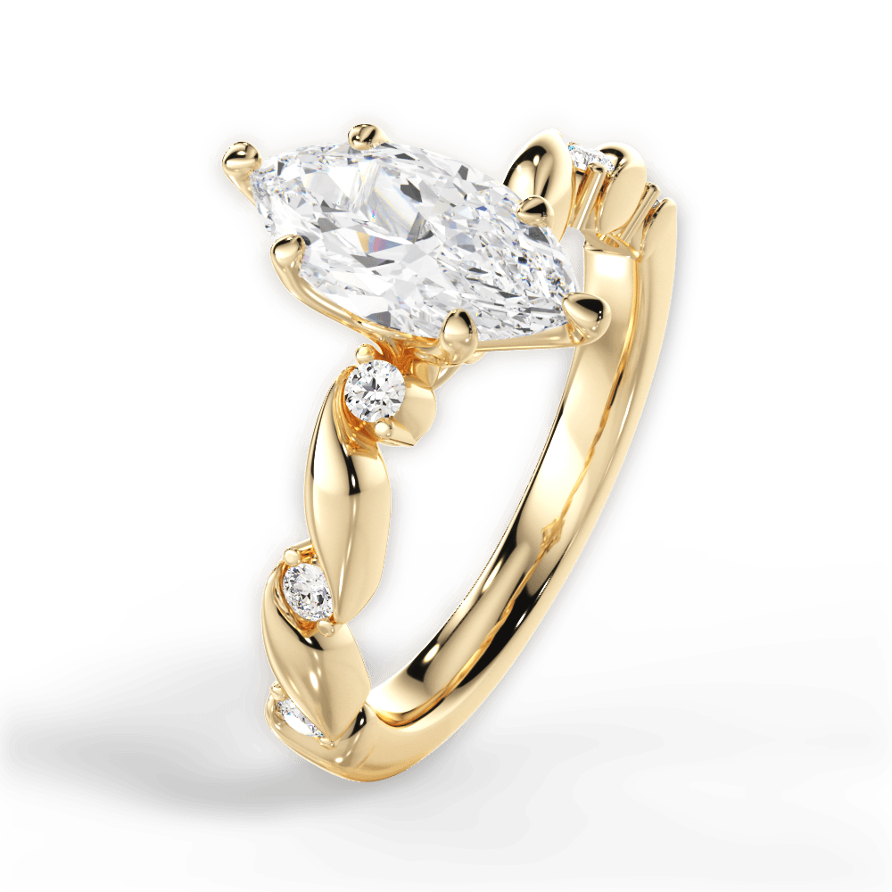 14kt Yellow Gold/18kt Yellow Gold/marquise/side