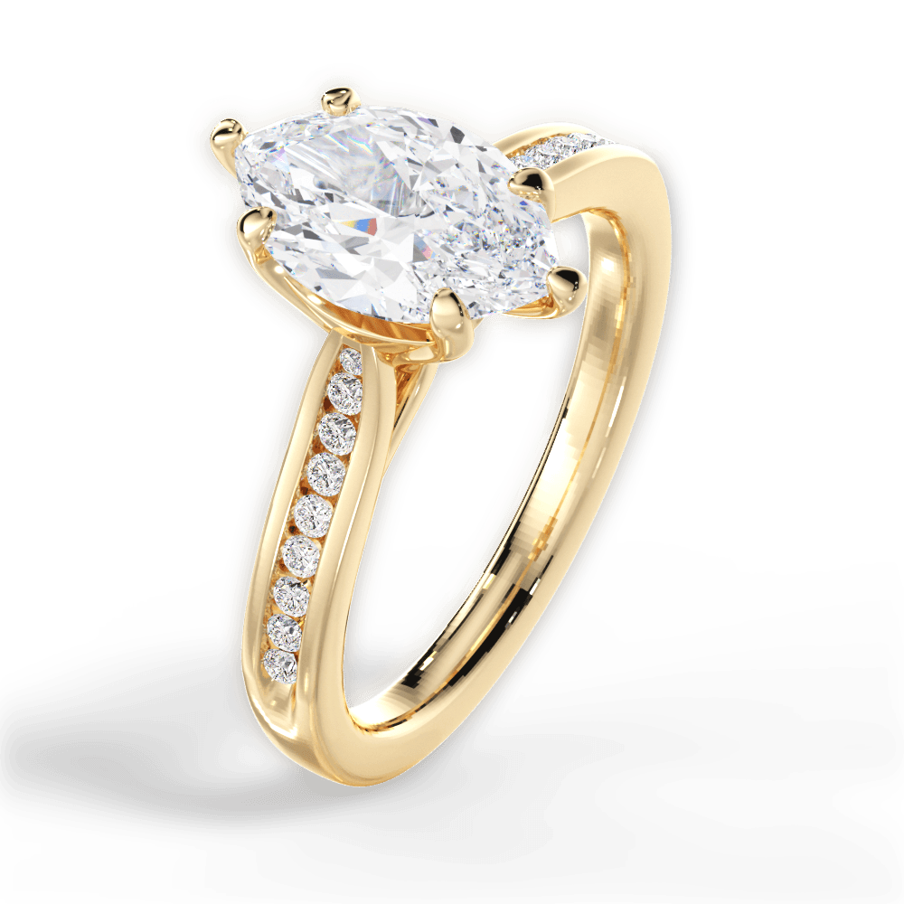 14kt Yellow Gold/18kt Yellow Gold/marquise/side