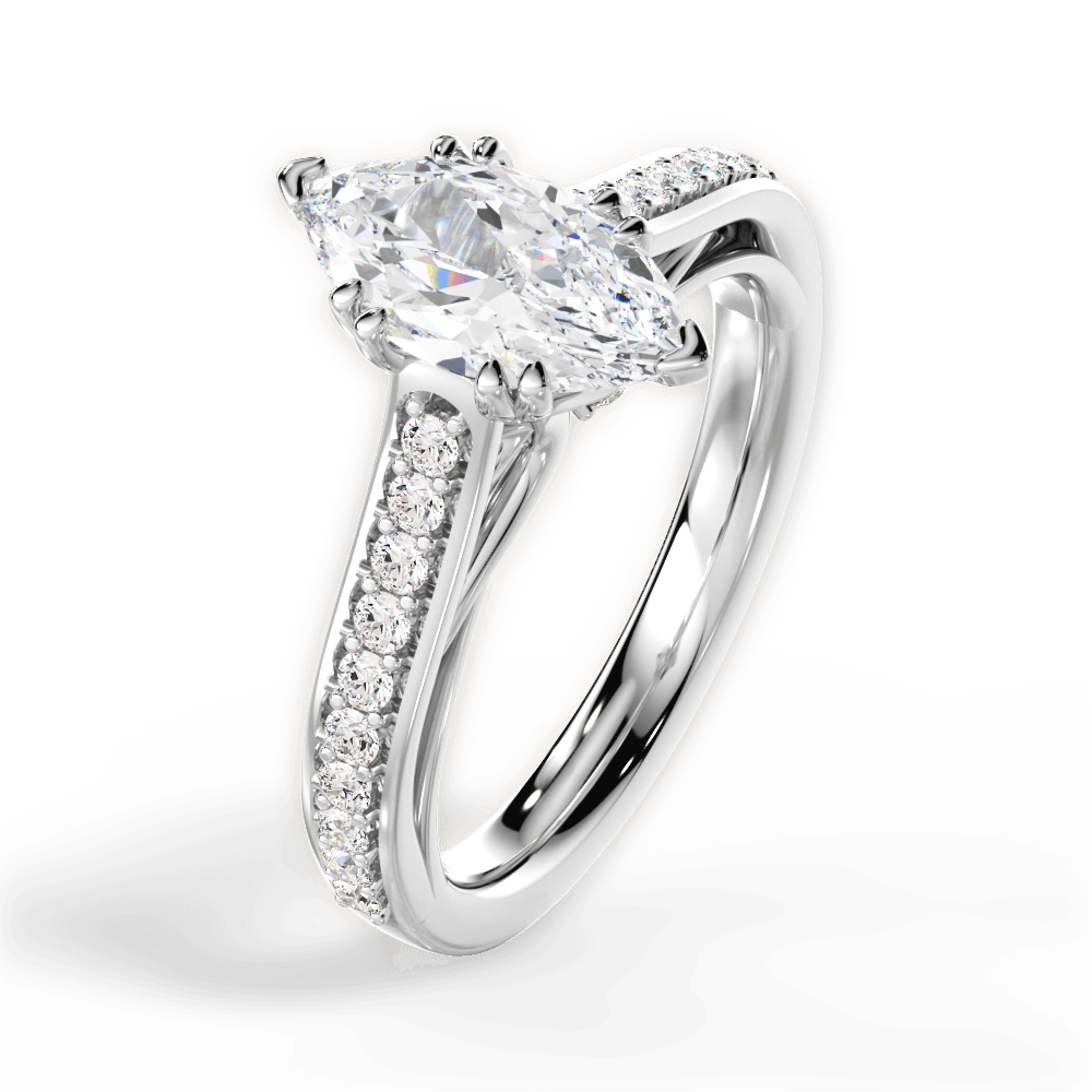 14kt White Gold/18kt White Gold/Platinum/marquise/side