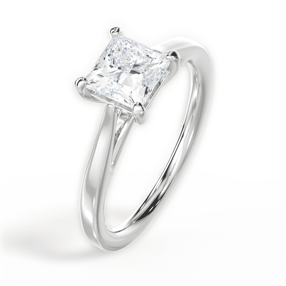 14kt White Gold/18kt White Gold/Platinum/princess/side